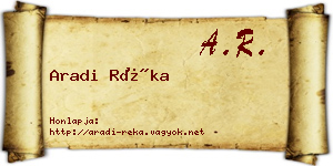 Aradi Réka névjegykártya